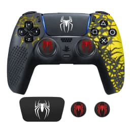 Controller Skin Shell for PS5 Controller Silicone Cover Case with Rubber Thumb Grip Gaps Touch Pad Sticker For PS5 Fit In Dock