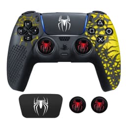 Controller Skin Shell for PS5 Controller Silicone Cover Case with Rubber Thumb Grip Gaps Touch Pad Sticker For PS5 Fit In Dock
