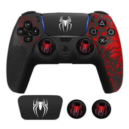 Controller Skin Shell for PS5 Controller Silicone Cover Case with Rubber Thumb Grip Gaps Touch Pad Sticker For PS5 Fit In Dock