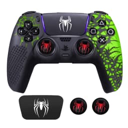Controller Skin Shell for PS5 Controller Silicone Cover Case with Rubber Thumb Grip Gaps Touch Pad Sticker For PS5 Fit In Dock