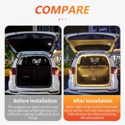 400cm Car Trunk Dynamic Flowing Light Strip Automatic On/Off Scanning Lamp Flexible Waterproof Light Strip Hidden Installation