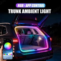400cm Car Trunk Dynamic Flowing Light Strip Automatic On/Off Scanning Lamp Flexible Waterproof Light Strip Hidden Installation