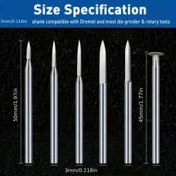 11PCS 3mm Shank Engraving Drill Bits Set for Wood Carving & DIY Projects – Tools for Intricate Woodworking Designs