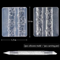 2/3Pcs Blooming Camellia/Orchid/Lily Flower Nail Carving Mold Clear Silicone 5-Petal Flower Nail Gel Printing Mold Nail Tools 8!
