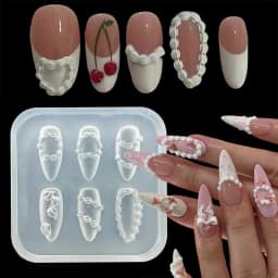 2/3Pcs Blooming Camellia/Orchid/Lily Flower Nail Carving Mold Clear Silicone 5-Petal Flower Nail Gel Printing Mold Nail Tools 8!