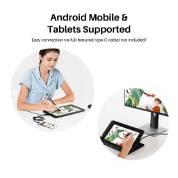 HUION Kamvas 12 11.6 Inches Drawing Monitor Digital Graphics Tablet With ±60 Tilt 120%sRGB support Andriod phone
