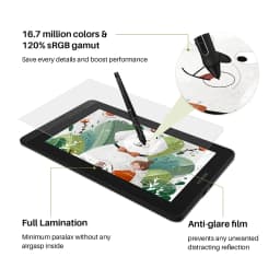 HUION Kamvas 12 11.6 Inches Drawing Monitor Digital Graphics Tablet With ±60 Tilt 120%sRGB support Andriod phone