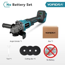 YOFIDRA 125mm Brushless Angle Grinder Cordless Grinding Machine Cutting Woodworking Power Tool for Makita 18V-21V Battery Pin