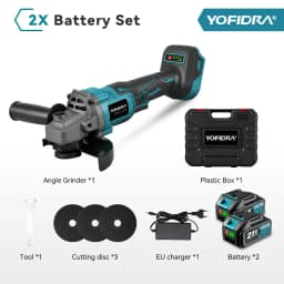 YOFIDRA 125mm Brushless Angle Grinder Cordless Grinding Machine Cutting Woodworking Power Tool for Makita 18V-21V Battery Pin