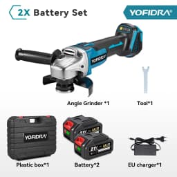 YOFIDRA 125mm Brushless Angle Grinder Cordless Grinding Machine Cutting Woodworking Power Tool for Makita 18V-21V Battery Pin