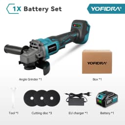 YOFIDRA 125mm Brushless Angle Grinder Cordless Grinding Machine Cutting Woodworking Power Tool for Makita 18V-21V Battery Pin