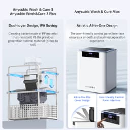 ANYCUBIC Wash&Cure 3/Wash&Cure 3 Plus for 3D Printer Washing and Curing Model 2-in-1 for Photon Mono 2/Mono M7 Pro