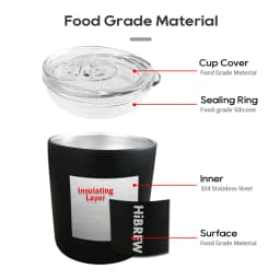HiBREW Portable Hanging Ear Style Coffee Thermal mug Foldable filter Stainless steel double wall