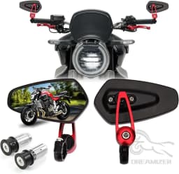 1 Pair 7/8" 22mm Motorcycle Aluminum Bar End Side Rearview Mirror Universal Motorbike Bike Handlebar Rear View Mirrors