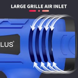 2000W Electric Heat Gun Hot Air Gun, 300℃ and 600℃, 300-500L/Min, 3 Nozzles, 1.5s Heating, for Stripping Shrinking Varnish