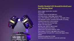Dual LED 3in1 Mobile Headlights 8x12w RGBW Stroboscopic 8x5w Bright Gold Red Green Star DJ Lighting Effect