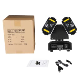 Dual LED 3in1 Mobile Headlights 8x12w RGBW Stroboscopic 8x5w Bright Gold Red Green Star DJ Lighting Effect