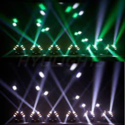 Dual LED 3in1 Mobile Headlights 8x12w RGBW Stroboscopic 8x5w Bright Gold Red Green Star DJ Lighting Effect