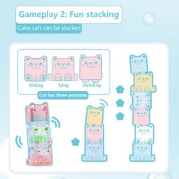 Stackable Animal Toy Cube Cat Design Building Blocks Cute Ice Cube Design Block Stacking Toy High Collection Value For Books