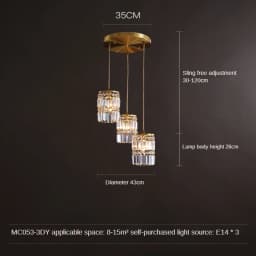 Nordic Chandelier Room Decor Led Pendant Light Modern Dining Room K9 Crystal Hanging Lamps For Ceiling Luxury Lustre Fixture
