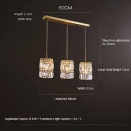 Nordic Chandelier Room Decor Led Pendant Light Modern Dining Room K9 Crystal Hanging Lamps For Ceiling Luxury Lustre Fixture