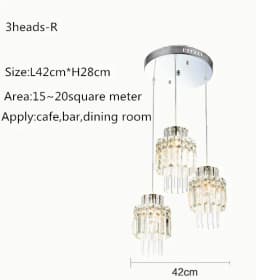 Nordic Chandelier Room Decor Led Pendant Light Modern Dining Room K9 Crystal Hanging Lamps For Ceiling Luxury Lustre Fixture