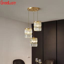 Nordic Chandelier Room Decor Led Pendant Light Modern Dining Room K9 Crystal Hanging Lamps For Ceiling Luxury Lustre Fixture