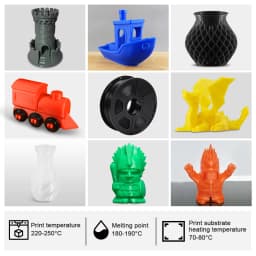 JAYO PETG 3D Filament 1.75mm 10Rolls 3D Printer Diameter Tolerance +/-0.02mm Filament Lines Up Neatly High Toughness Material