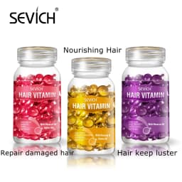 Sevich 3PCS/SET Keratin Complex Oil Hair Vitamin Capsule Set Moroccan Hair Care Oil Smooth Repair Damaged Hair Treatment Serum