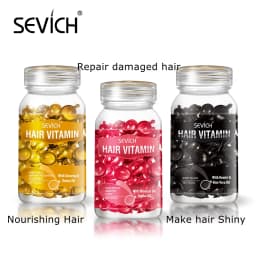 Sevich 3PCS/SET Keratin Complex Oil Hair Vitamin Capsule Set Moroccan Hair Care Oil Smooth Repair Damaged Hair Treatment Serum