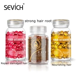 Sevich 3PCS/SET Keratin Complex Oil Hair Vitamin Capsule Set Moroccan Hair Care Oil Smooth Repair Damaged Hair Treatment Serum