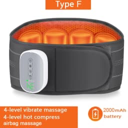 LED Light Heating Waist Belt with Massage 3 Heat & 3 Vibration Modes 5000mAh Rechargeable Battery Adjustable Lumbar Support