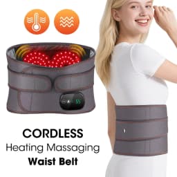 LED Light Heating Waist Belt with Massage 3 Heat & 3 Vibration Modes 5000mAh Rechargeable Battery Adjustable Lumbar Support