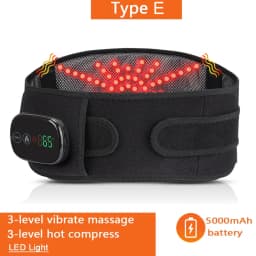 LED Light Heating Waist Belt with Massage 3 Heat & 3 Vibration Modes 5000mAh Rechargeable Battery Adjustable Lumbar Support