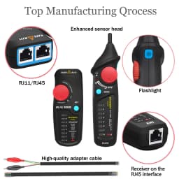 Network Cable Tracker Wire Tester MAXRINEY FTW82 Dual Mode RJ45 RJ11 Ethernet LAN Tracer Analyzer Detector Line Finder Tester