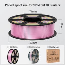 GEEETECH 3D Silk PLA Filament 1kg 1.75mm Spool Wire for 3D Printer Material, Safety, Vacuum Packaging, Special Color, Bubble Fre