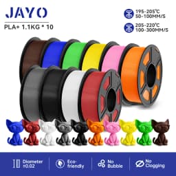 JAYO PLA Meta/PETG/SILK/PLA PLUS/ABS/TPU Filament 3D Printer 1.75mm 10Rolls for FDM 100%No bubbel 3D Printer Materials DIY Gift