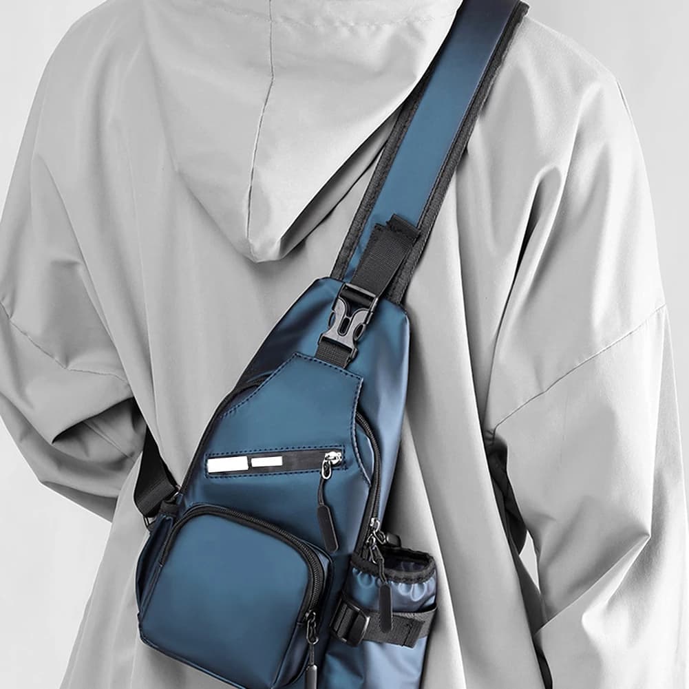 Commut Shoulder Bag With Mug Pocket Large Capacity Short Travel Messenger Bag For Running Fitness