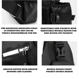Commut Shoulder Bag With Mug Pocket Large Capacity Short Travel Messenger Bag For Running Fitness