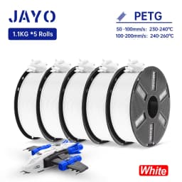 JAYO PETG/ABS/ASA/SILK/TPU/PLA Series Filament 1.75MM 5Rolls 3D Printer 100% No Bubble for FDM DIY Gift Material Fast Shipping