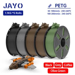 JAYO PETG/ABS/ASA/SILK/TPU/PLA Series Filament 1.75MM 5Rolls 3D Printer 100% No Bubble for FDM DIY Gift Material Fast Shipping