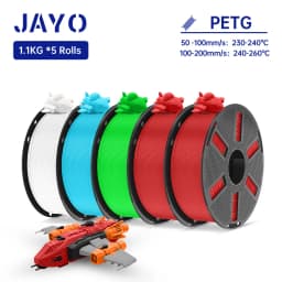 JAYO PETG/ABS/ASA/SILK/TPU/PLA Series Filament 1.75MM 5Rolls 3D Printer 100% No Bubble for FDM DIY Gift Material Fast Shipping