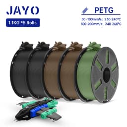 JAYO PETG/ABS/ASA/SILK/TPU/PLA Series Filament 1.75MM 5Rolls 3D Printer 100% No Bubble for FDM DIY Gift Material Fast Shipping