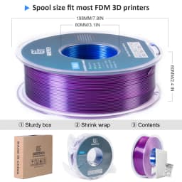 Geeetech Tri Color Silk PLA Filament, 3D Filament 1,75 mm 1KG Spool Wire (+/-0.03mm) Vacuum Packaging, Special Color