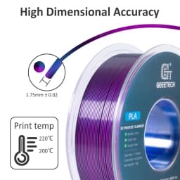 Geeetech Tri Color Silk PLA Filament, 3D Filament 1,75 mm 1KG Spool Wire (+/-0.03mm) Vacuum Packaging, Special Color