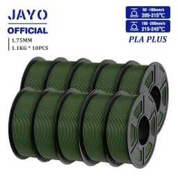 JAYO PLA + 3D Filament 1.75MM 10 Rolls PLA PLUS 3D Printer Filament Neatly Wound 3D Printing Filament 1.1kg Spool High Toughness