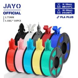 JAYO PLA + 3D Filament 1.75MM 10 Rolls PLA PLUS 3D Printer Filament Neatly Wound 3D Printing Filament 1.1kg Spool High Toughness