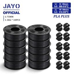 JAYO PLA + 3D Filament 1.75MM 10 Rolls PLA PLUS 3D Printer Filament Neatly Wound 3D Printing Filament 1.1kg Spool High Toughness