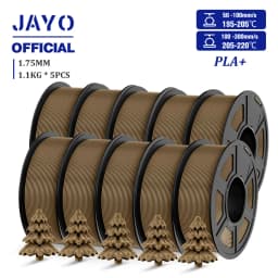JAYO PLA + 3D Filament 1.75MM 10 Rolls PLA PLUS 3D Printer Filament Neatly Wound 3D Printing Filament 1.1kg Spool High Toughness