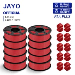 JAYO PLA + 3D Filament 1.75MM 10 Rolls PLA PLUS 3D Printer Filament Neatly Wound 3D Printing Filament 1.1kg Spool High Toughness